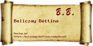 Beliczay Bettina névjegykártya